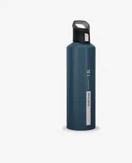 kemping Hliníková fľaša 1,5 l s rýchlouzáverom na turistiku modrá