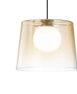 Závesné svietidlá Ideallux Ideal Lux Fade závesné LED, jantárová priehľadná