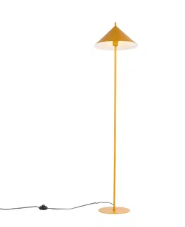 Stojace lampy Dizajnová stojaca lampa žltá - Triangolo