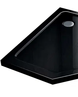 Vane REA - Päťuholníková sprchová vanička Diamond 90x90 čierna REA-K8543