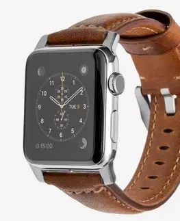Príslušenstvo k wearables Nomad kožený remienok Apple Watch 42/44 mm - Traditional Brown/Silver NM1A4RST00