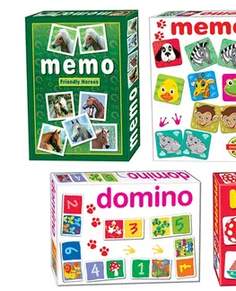 Hračky spoločenské hry pre deti WIKY - Domino zvieratká a čísla