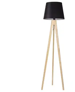 Lampy  Stojacia lampa CONE 1xE27/60W/230V borovica čierna 