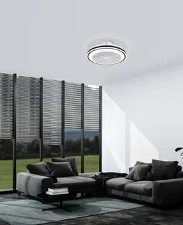 Stropné ventilátory so svetlom EGLO Stropný ventilátor Almeria LED CCT, biela/čierna