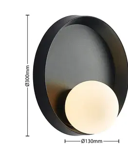 Nástenné svietidlá Lucande Lucande Andelina nástenné svietidlo okrúhle čierna