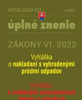 Zákony, zbierky zákonov Zákony 2022 VI aktualizácia VI/2 - Životné prostredie