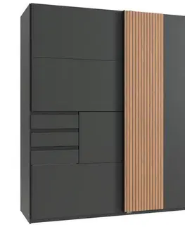 Skrine a skrinky Skriňa s posuvnými dvermi Coburg Dub Artisan/grafit 180