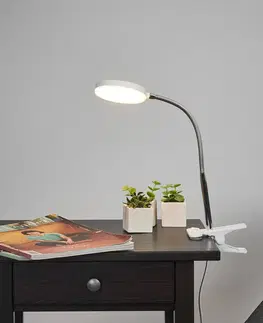 Stolové lampy s klipom Lindby Upínacia stolná lampa Milow s LED a flex ramenom