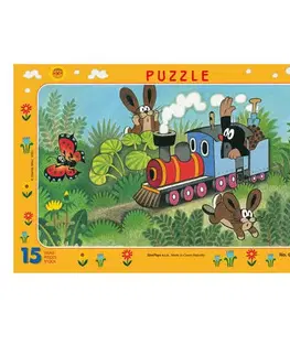 Do 49 dielikov Dino Toys Puzzle Krtko a lokomotíva 15 Dino
