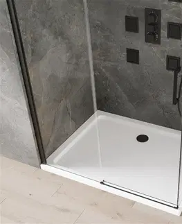 Vane MEXEN/S - Omega sprchovací kút 100x70, transparent, čierna + biela vanička so sifónom 825-100-070-70-00-4010B