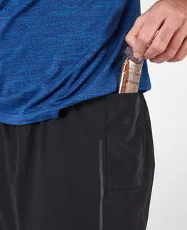 nohavice Pánske bežecké šortky na maratón s vreckami čierne