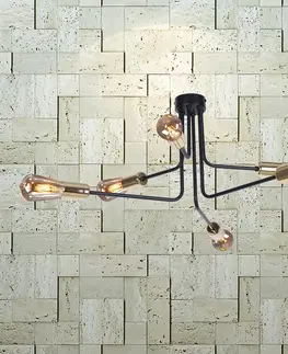 Moderné lampy do obývačky Luster Kuga Čierna/Zlatý K-4941 LW6