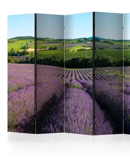 Paravány Paraván Lavender fields Dekorhome 135x172 cm (3-dielny)