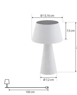 Solárne lampy Lindby Solárna stolová lampa Lindby Lirinor LED, biela, 4 000 K