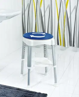 Kúpeľňa RIDDER - HANDICAP Stolička otočná, nastavitelná výška, biela/modrá A0050401