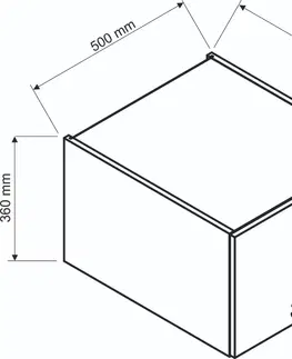 Kuchynské skrinky BERTA horná kuchynská skrinka W50OKGR /560, sivá