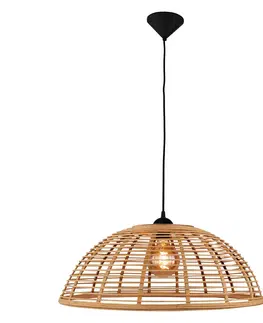 Závesné svietidlá Brilliant Závesná lampa Crosstown bambus tienidlo svetlé Ø48