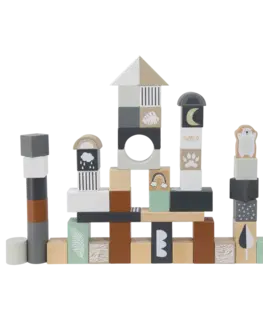 Drevené hračky TRYCO - Drevené kocky, 50 kusov