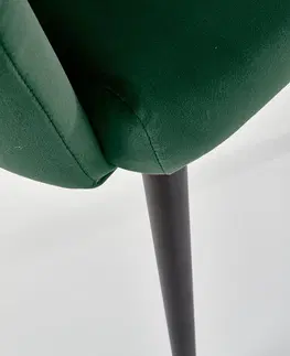Jedálenské stoličky HALMAR K410 jedálenské kreslo tmavozelená / čierna