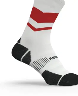 ponožky Bežecké ponožky Run900 po lýtka hrubé bielo-červené