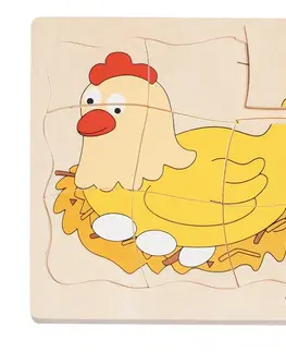 Hračky puzzle WOODY - Puzzle na doske Vývoj sliepka