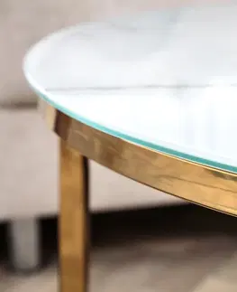 Konferenčné stolíky LuxD Dizajnový konferenčný stolík Latrisha 80 cm vzor imitácia mramora