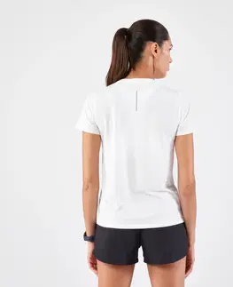 nordic walking Dámske bežecké tričko Run 100 priedušné biele