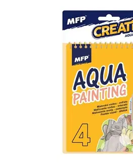Kreatívne a výtvarné hračky RAPPA - Maľovanie vodou 4A - Blok 15x19cm so špirálou 4 listy + štetec