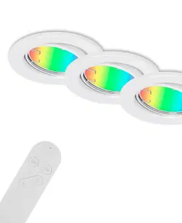 SmartHome zapustené svetla Briloner LED svietidlá Fit Move S, CCT RGB sada 3ks, biela