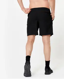 nohavice Pánske priedušné šortky na kruhový tréning s vreckami na zips čierne