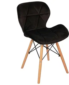 Čalúnené stoličky Stolička Malta látka čierna