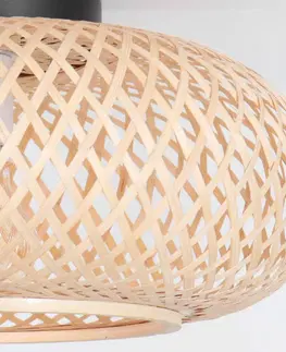 Stropné svietidlá Steinhauer Bambusové stropné svietidlo Maze, prírodná