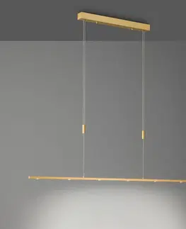 Závesné svietidlá quitani Lucande závesné LED svietidlo Tolu, mosadz, 139 cm