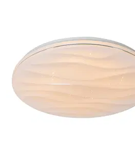 Stropne svietidla Stropné svietidlo biele 38 cm vrátane LED s diaľkovým ovládaním - Damla