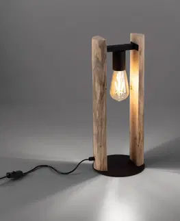 Stolové lampy JUST LIGHT. Stolová lampa Log z dreva