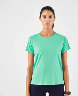 nordic walking Dámske bežecké tričko Run 500 Dry priedušné zelené