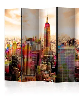 Paravány Paraván Colors of New York City III Dekorhome 135x172 cm (3-dielny)