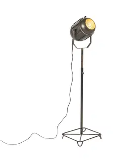 Stojace lampy Priemyselná stojaca lampa bronzová 140 cm - Broca