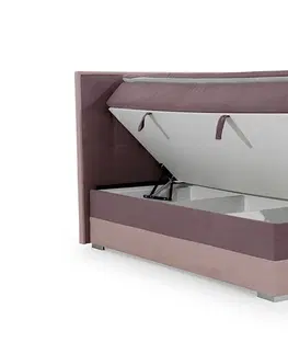 Postele NABBI Dalino 160 čalúnená manželská posteľ s úložným priestorom tmavohnedá (Dora 26) / béžová (Dora 21)