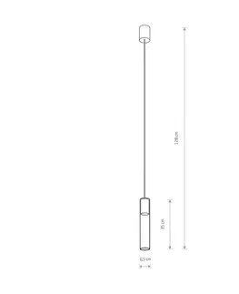 Závesné svietidlá Euluna Závesné svietidlo Cylinder číra/čierna výška 35 cm