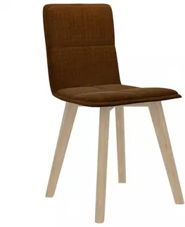 Jedálenské stoličky a kreslá Jedálenská stolička 4 ks látka / buk Dekorhome Horčicová