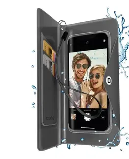 Puzdrá na mobilné telefóny SBS Splash-resistant transparent universal case 6,8'', black - OPENBOX (Rozbalený tovar s plnou zárukou) TEWATERWALK