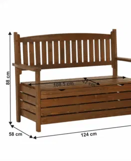 Záhradné lavice Záhradná lavička DILKA s úložným priestorom Tempo Kondela Hnedá