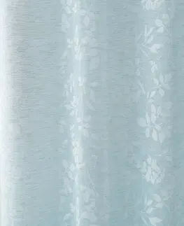 Záclony Voálová záclona s potlačou listov a efektom ľanu