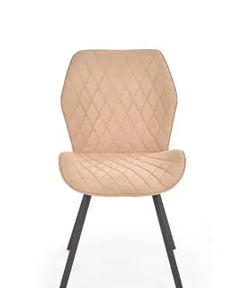 Jedálenské stoličky HALMAR K360 jedálenská stolička béžová / čierna