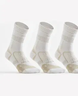 bedminton Tenisové ponožky RS 900 vysoké bavlnené 3 páry biele