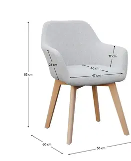 Stoličky Dizajnové kreslo, svetlosivá/buk, CLORIN NEW
