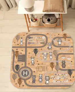 Korkové koberce Detský koberec cesta a hry - Škandinávske zvieratká