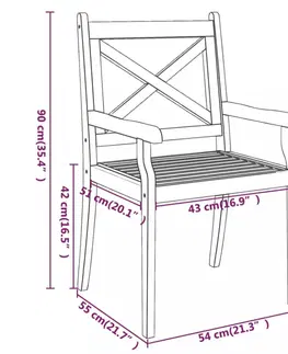 Zahradné stoličky Záhradná jedálenská stolička 4 ks Dekorhome