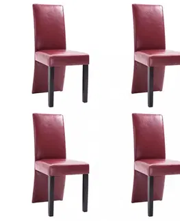 Jedálenské stoličky a kreslá Jedálenská stolička 4 ks umelá koža / drevo Dekorhome Sivá